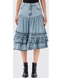 Ganni - High-Waisted A-Line Midi Skirt - Lyst