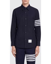 Thom Browne - 4-Bar Detail Slim Fit Wool And Cotton Shirt - Lyst