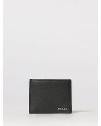 Bally - Grained Calf Leather Bifold Wallet With Laminated Logo - Lyst