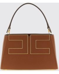 Elisabetta Franchi - Small Flared Tote Bag With Metal Logo - Lyst
