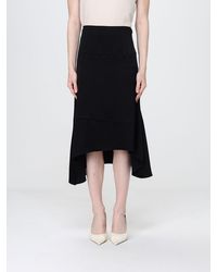 Victoria Beckham - Asymmetric High-Waisted Satin Mini Skirt - Lyst