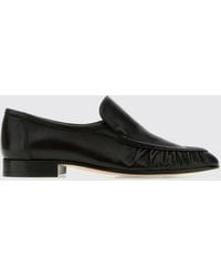 The Row - Two Ruched Smooth Calfskin Loafers With Round Toe - Lyst