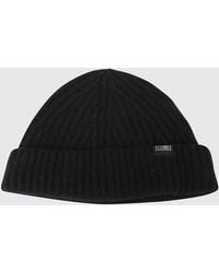 MM6 by Maison Margiela - Ribbed Wool Beanie With Cuff And Numeric Logo Patch - Lyst
