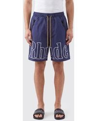 Rhude - Polyester Drawstring Shorts With Contrast Logo - Lyst