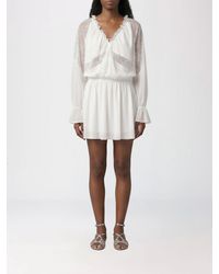 Pinko - Mini Chiffon Dress With Lace Inserts - Lyst