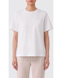 Sacai - Cotton T-Shirt With Pleated Panel - Lyst