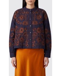 Antik Batik - Floral Print Cotton Shirt With Mandarin Collar - Lyst