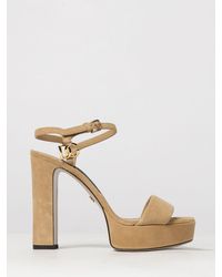 Dolce & Gabbana - Dolce &Amp Gabbana Suede High-Heel Platform Sandals With Dg Monogram - Lyst