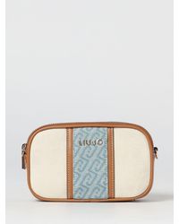 Liu Jo - Canvas And Denim Bag With Jacquard Logo - Lyst