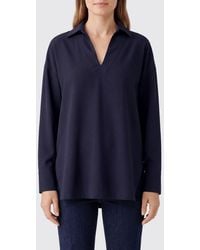 Max Mara - Virgin Wool Blouse With V-Neck And Long Sleeves - Lyst