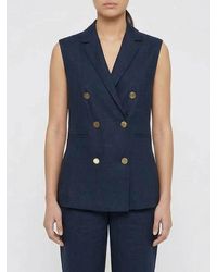 Max Mara - Double-Breasted Linen Vest - Lyst