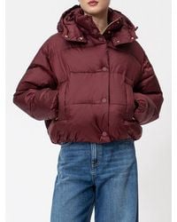 Twinset - Short Quilted Nylon Puffer Jacket With Hood And Peak Lapels - Lyst