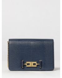 Elisabetta Franchi - Monogram Mini Crossbody Bag With Metallic Logo - Lyst