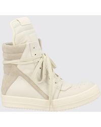 Rick Owens - Bicolour Leather And Suede High-Top Trainers With Padded Ankle - Lyst