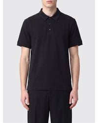 Maison Margiela - Short-Sleeved Cotton Polo Shirt With Four Stitches Logo - Lyst