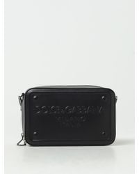 Dolce & Gabbana - Bolso bandolera en piel de becerro con logotipo en relieve - Lyst