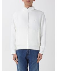 Emporio Armani - Cotton Blend Zip-Up Sweatshirt - Lyst
