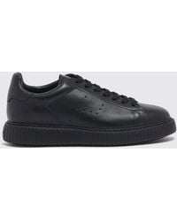 Hogan - H-Stripes Calfskin Leather Sneakers With Perforated H Logo - Lyst