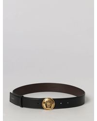 Versace - Smooth Calf Leather Belt With 3D Medusa Buckle - Lyst