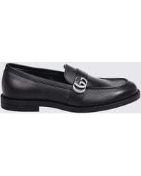 Gucci - Calf Leather Loafers With Gg Monogram - Lyst