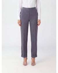 Semicouture - Cropped Slim Fit Trousers - Lyst