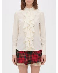 McQueen - Elegant Silk Ruffled Shirt - Lyst