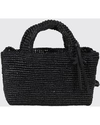 Manebí - Raffia Mini Crochet Bag With Double Handle And Braided Strap - Lyst