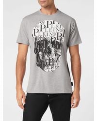 Philipp Plein - Cotton T-Shirt With Skull Print And Hexagon Logo - Lyst