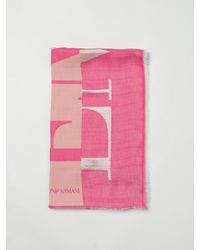 Emporio Armani - Sciarpa Con Maxi Logo - Lyst