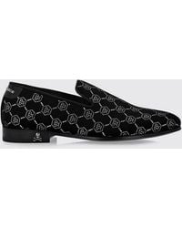 Philipp Plein - Velvet Loafers With Rhinestone Hexagon - Lyst