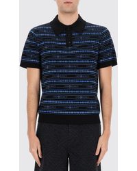 CASABLANCA - Contrast Logo Knitted Wool Polo Shirt - Lyst