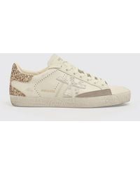 Premiata - Stevend Leather And Glitter Sneakers - Lyst