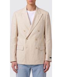 HUGO - Double-Breasted Linen Blend Blazer - Lyst