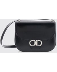Ferragamo - Double Gancini Mini Calfskin Crossbody Bag - Lyst