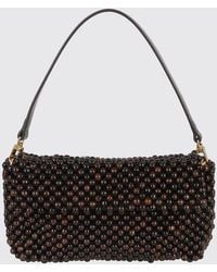 STAUD - Timmy Leather Bag With Embroidered Wooden Beads - Lyst