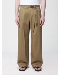 Sacai - Wide-Leg Cotton Trousers With Adjustable Waist And Drawstring Hem - Lyst