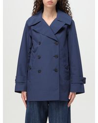 Save The Duck - Double-Breasted Technical Fabric Trench Coat - Lyst
