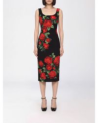 Dolce & Gabbana - Dolce &Amp Gabbana Floral Silk Off-The-Shoulder Midi Sheath Dress - Lyst