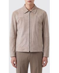 Arma - Suede Goat Leather Shirt Jacket With Welt Pockets - Lyst