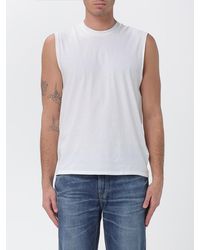 Our Legacy - Cotton Tank Top With Crew Neck And Rear Logo - Lyst