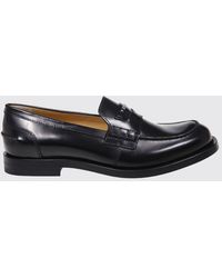 Fendi - Ateneo Brushed Calfskin Leather Penny Loafers With Round Toe - Lyst