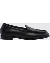 Bottega Veneta - Silenzio Intrecciato Lambskin Leather Loafers - Lyst