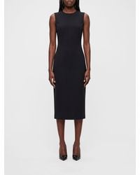 Pinko - Off-The-Shoulder Wool Sheath Midi Dress - Lyst