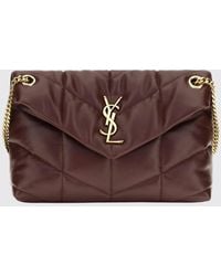 Saint Laurent - Puffer Matelassé Leather Shoulder Bag With Ysl Monogram - Lyst