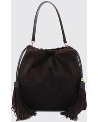 Etro - Kalispera Suede Bucket Bag With Pegaso Logo And Tassels - Lyst