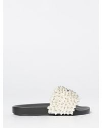 Kurt Geiger - Meena Eagle Rubber Sliders With Synthetic Pearls And Rhinestones - Lyst