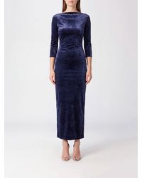 Giorgio Armani - Slim Fit Velvet Midi Sheath Dress With V-Back - Lyst