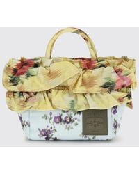 Ganni - Recycled Polyamide Bag With Floral Print And Ruffles - Lyst