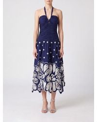 FARM Rio - Richelieu Floral Print Cotton Midi Dress With Halter Neck - Lyst