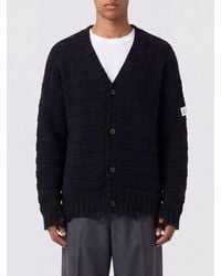 MM6 by Maison Margiela - Relaxed Fit Distressed-Effect Wool-Blend Cardigan - Lyst